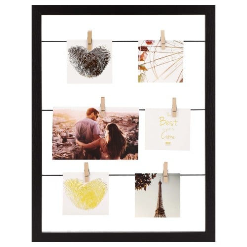 DEKNUDT - Cadre photo pêle-mêle / multivues - S68VA - 30x40cm avec des pinces à linge