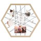 Deknudt tableau mémo hexagonal bois naturel 40x40cm avec pinces à lin