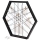 Deknudt tableau mémo hexagonal bois naturel 40x40cm avec pinces à lin