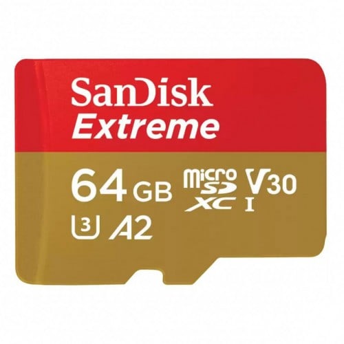 micro SDXC Extreme UHS-3 A2 V30 Classe 3 (170Mo/s) + adaptateur SD