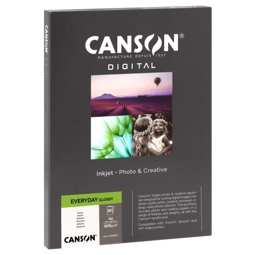 CANSON - Papier jet d'encre Digital Everyday brillant 200g - A4 (21x29,7cm) - 50 feuilles