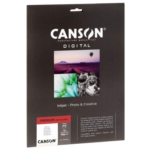 CANSON - Papier jet d'encre Digital Premium ultra brillant 255g - A4 (21x29,7cm) - 20 feuilles