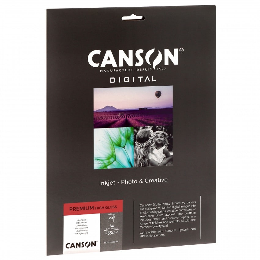 Canson Digital papier Premium A4 ultra brillant RC 255g/m² (20f)