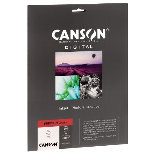 CANSON - Papier jet d'encre Digital Premium lustré 255g - A4 (21x29,7cm) - 20 feuilles