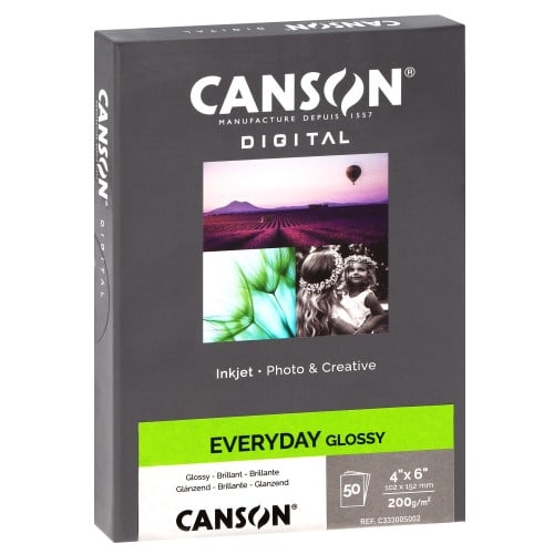 CANSON - Papier jet d'encre Digital Everyday brillant 200g - A6 (10x15cm) - 50 feuilles
