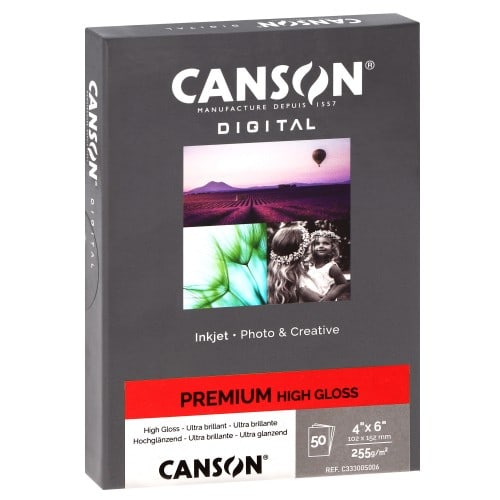 CANSON - Papier jet d'encre Digital Premium ultra brillant 255g - A6 (10x15cm) - 50 feuilles