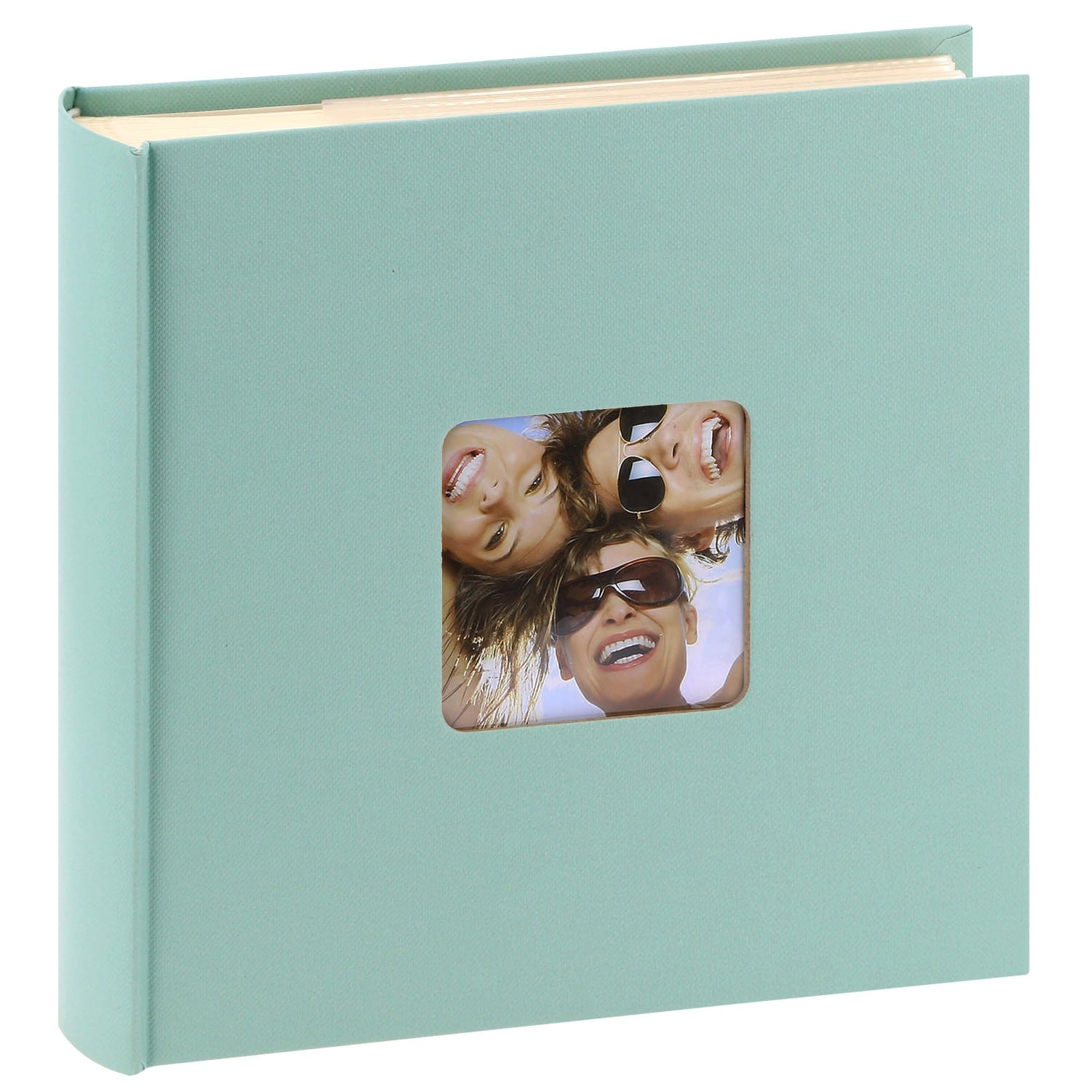 Album photo WALTHER DESIGN pochettes avec mémo FUN - 100 pages blanches -  200 photos - Couverture Menthe 22x24cm + fenêtre