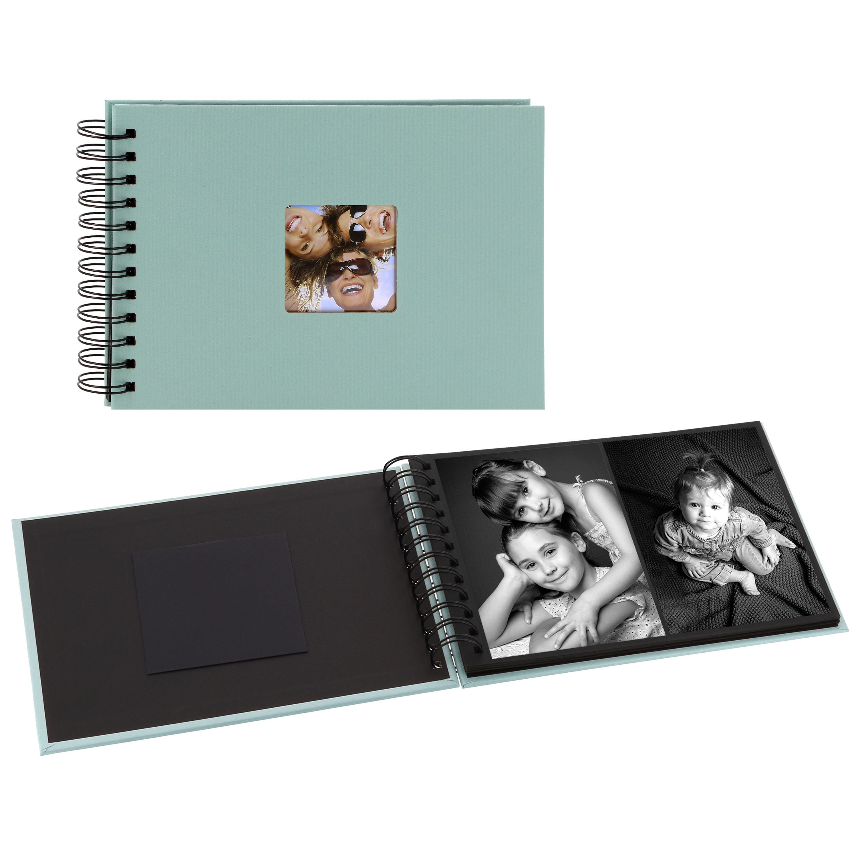WALTHER DESIGN - Mini album traditionnel FUN - 20 pages noires - 40 photos - Couverture Bleu mente 23x17cm + fenêtre