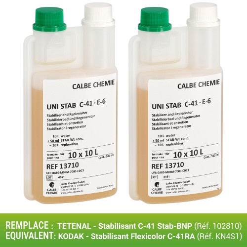 CALBE - Stabilisant C-41 Unicolor 2x 0,5L pour faire 200L (2x10x10L ou 2x20x5L) (13710)