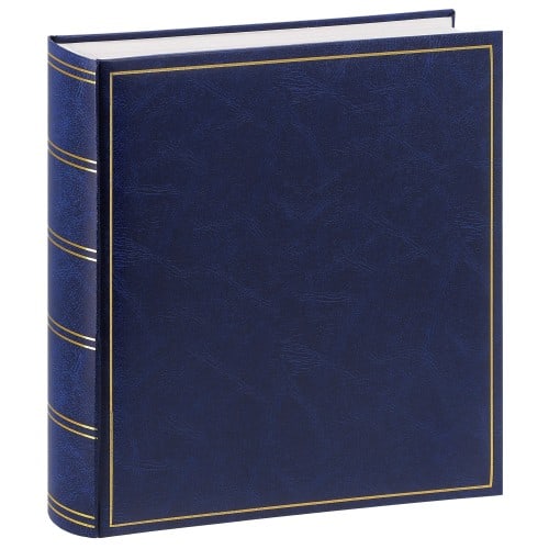Album photo traditionnel ELITE - 100 pages blanches + feuillets cristal - 600 photos - Couverture Bleue 32,5x34cm (Reconditionné)