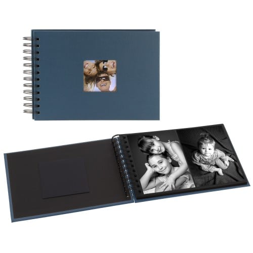 WALTHER DESIGN - Mini album traditionnel FUN - 20 pages noires - 40 photos - Couverture Bleue 23x17cm + fenêtre