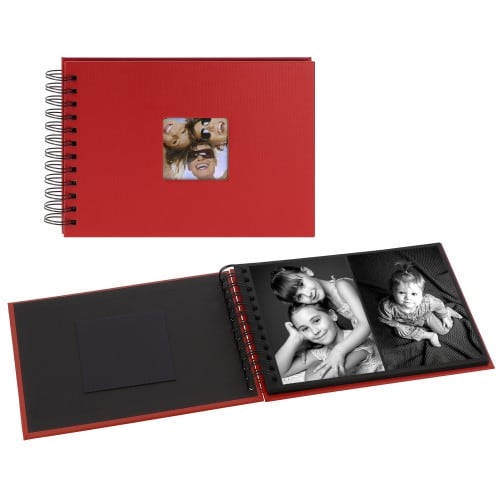 WALTHER DESIGN - Mini album traditionnel FUN - 20 pages noires - 40 photos - Couverture Rouge 23x17cm + fenêtre