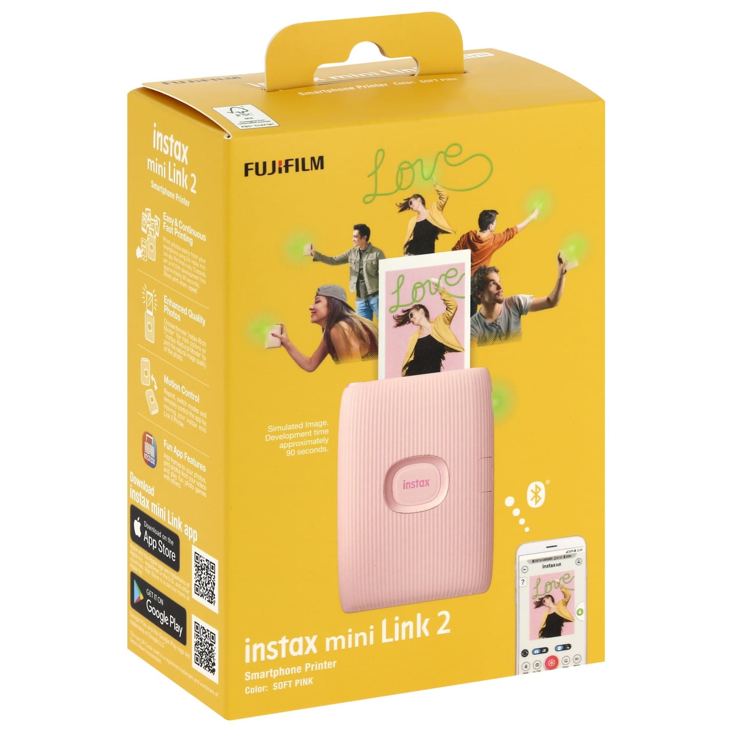 Imprimante photo instantanée FUJI Instax Mini Link 2 Rose Pâle pour  Smartphones - Tirages 8,6x5,4cm - Impression Bluetooth direct Smartphone