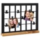 noir avec pinces sur support en bois