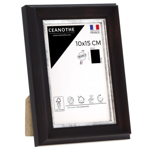 DEKNUDT - Cadre photo pêle-mêle / multivues - S68VB - hexagonal avec pinces  à linge - Noir - 40x40cm