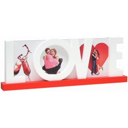 Cadre photo DEKNUDT S66RF4 E1 LOVE blanc-rouge - bois