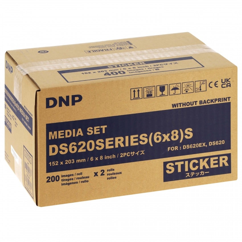 Consommable thermique DNP 15x20cm - 400 tirages - sticker