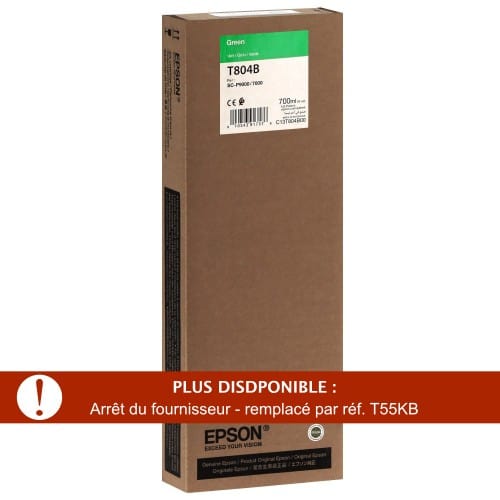 EPSON - Cartouche d'encre traceur T804B Pour imprimante SC-P7000/7000V/9000/9000V Vert - 700ml