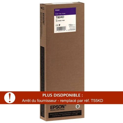 EPSON - Cartouche d'encre traceur T804D Pour imprimante SC-P7000V/9000V Violet - 700ml