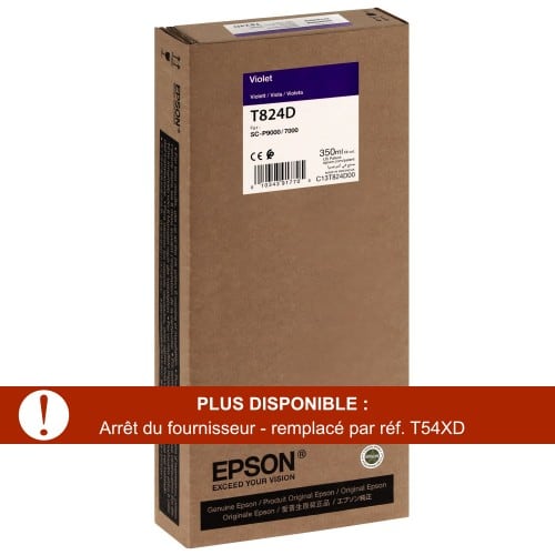 EPSON - Cartouche d'encre traceur T824D Pour imprimante SC-P7000V/9000V Violet - 350ml