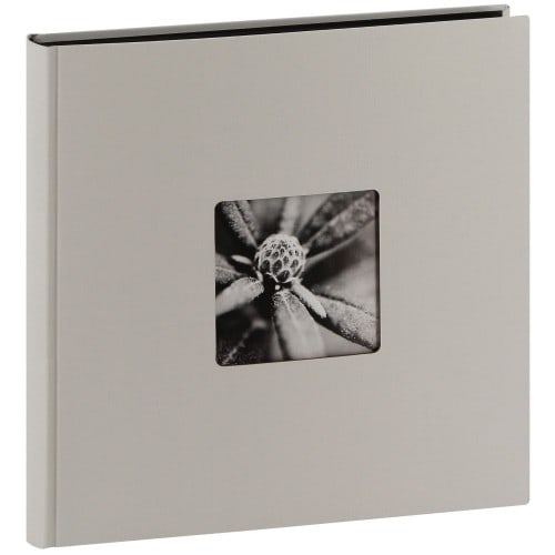 Album photo traditionnel FINE ART JUMBO - 100 pages noires + feuillets cristal - 400 photos - Couverture Grise 30x30cm + fenêtre (Reconditionné)