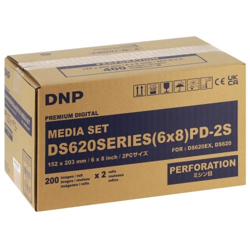 Consommable thermique DNP 15x20cm - 400 tirages - perforé pour 2x 7,5x20cm (spécial événementiel)