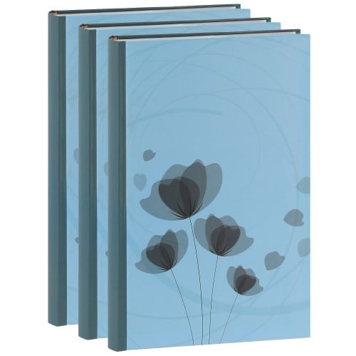 ERICA - Album photo pochettes avec mémo ELLYPSE 2 - 100 pages blanches - 300 photos - Couverture Bleue Clair 22,5x37cm - Lot de 3 albums