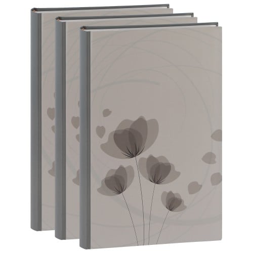 ERICA - Album photo pochettes avec mémo ELLYPSE 2 - 100 pages blanches - 300 photos - Couverture Grise 22,5x37cm - Lot de 3 albums