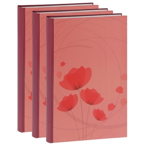 ERICA - Album photo pochettes avec mémo ELLYPSE 2 - 100 pages blanches - 300 photos - Couverture Rose Corail 22,5x37cm - Lot de 3 albums