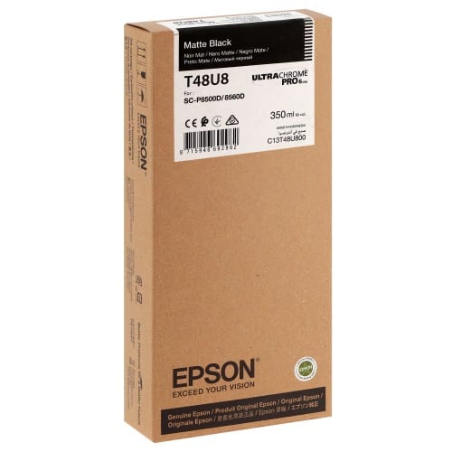 EPSON - Cartouche d'encre traceur T48U8 pour imprimante SureColor SC-P6500D et SC-P8500D Noir mat - 350ml