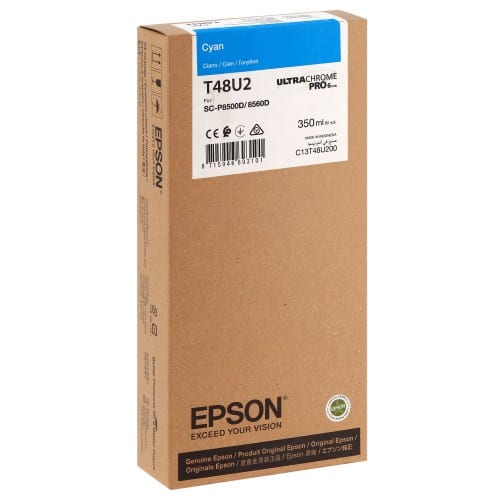 EPSON - Cartouche d'encre traceur T48U2 pour imprimante SureColor SC-P6500D et SC-P8500D Cyan - 350ml