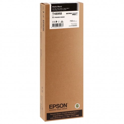 EPSON - Cartouche d'encre traceur T48M8 pour imprimante SureColor SC-P6500D et SC-P8500D Noir mat - 700ml