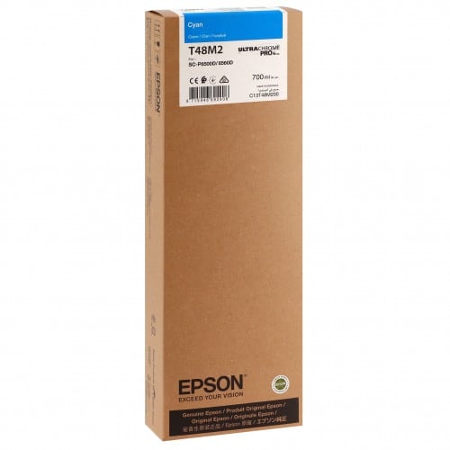 EPSON - Cartouche d'encre traceur T48M2 pour imprimante SureColor SC-P6500D et SC-P8500D Cyan - 700ml