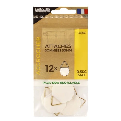 Attache adhésive CEANOTHE gommée 30mm - Boîte de 12