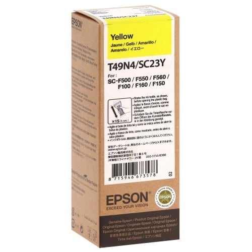 EPSON - Encre sublimation UltraChrome DS jaune 140ml T49N4 / SC23Y pour SC-F100 / SC-F500