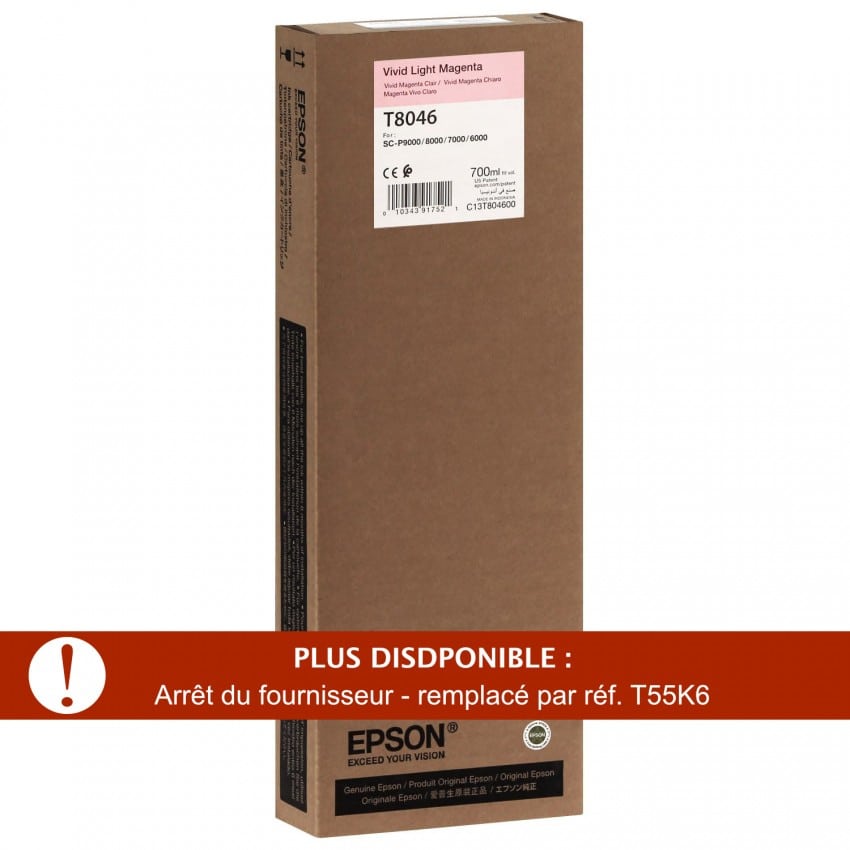 Cartouche d'encre traceur EPSON T8046 Pour imprimante SC-P6000/7000/8000/9000 Vivid light magenta - 700ml