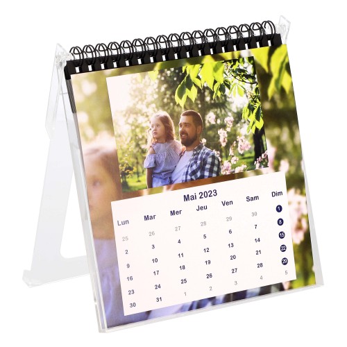 MBTECH - Support calendrier de bureau “Peel & Stick” - Collection Photo & Création - Pour 13 photos 15x15cm