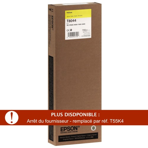 EPSON - Cartouche d'encre traceur T8044 Pour imprimante SC-P6000/7000/7000V/8000/9000/9000V Jaune - 700ml