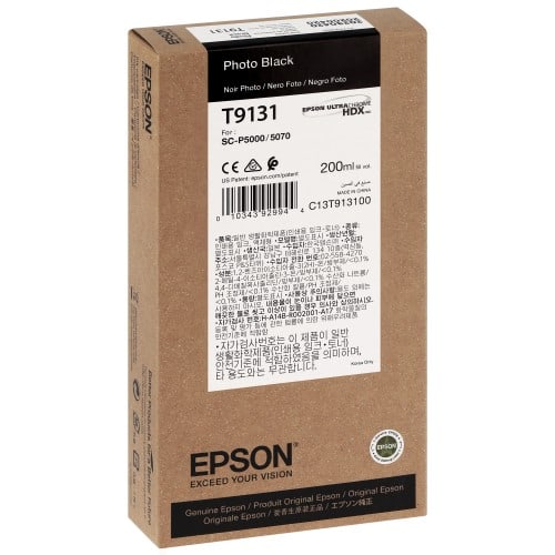 EPSON - Cartouche d'encre SC-P5000 - Noir Photo - 200ml - T9131 (Reconditionné)