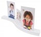 Porte-photo DEKNUDT galbé avec 3 rails pour insérer des photos de différents formats - Bois blanc - 43x8cm