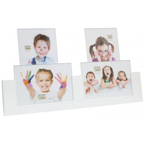 Porte-photo DEKNUDT S68AK1P4 multivue blanc bois pour 4 photos 10x15cm