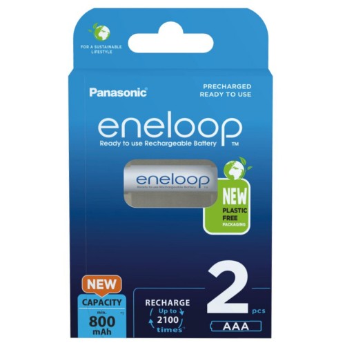 PANASONIC - Piles rechargeables ENELOOP LR03 (AAA) NiMH 800mAh Blister de 2 piles