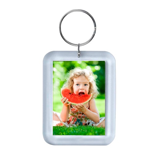 MB Tech Pro - Porte-clef photo rectangle - Plastique - pour photo 3,5x4,5cm - Sachet transparent individuel