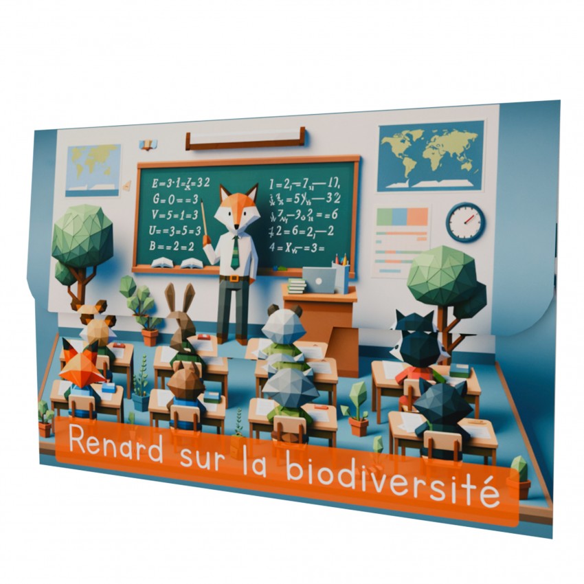 Groupe à rabat 33x23 Renard sur la Biodiversité (Pack de 100p)