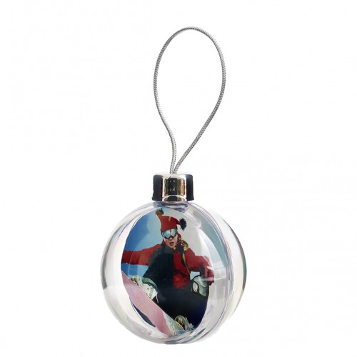 INNOVA MILL - Boule de Noël transparente - Diamètre 8cm - Pour photo 7,6x7,6cm (Lot de 36)