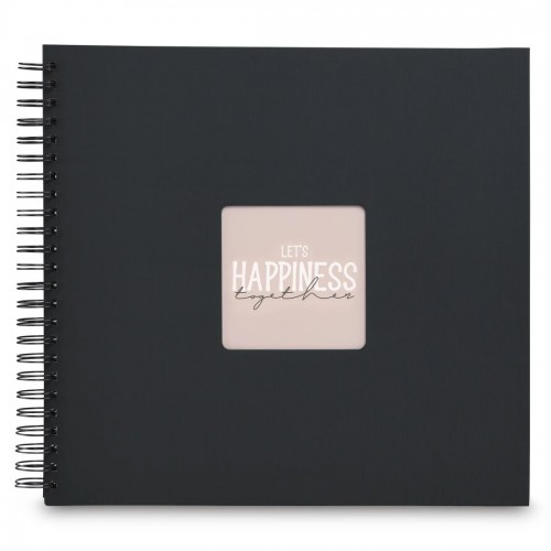 HAMA - Album photo traditionnel FINE ART SPIRAL NEW BLACK - 50 pages noires - 300 photos 10x15cm - Couverture Noire 36x32cm + fenêtre