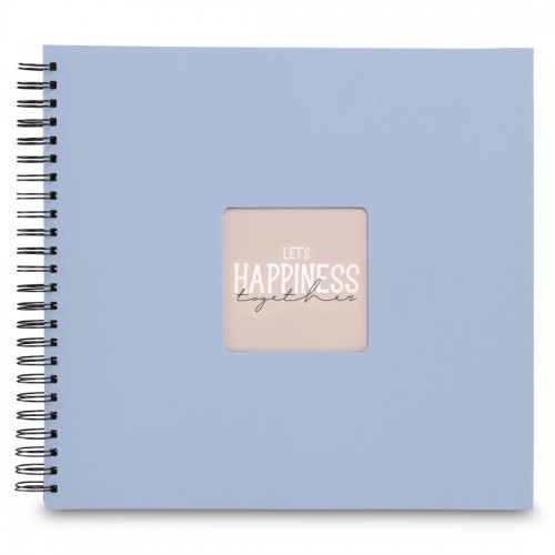 HAMA - Album photo traditionnel FINE ART SPIRAL Bleu Lagune - 50 pages noires - 300 photos 10x15cm - Couverture Noire 36x32cm + fenêtre