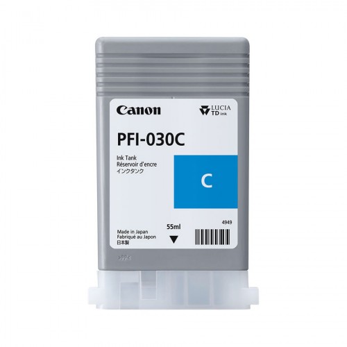 CANON - Cartouche d'encre traceur PFI-030C CYAN pour imprimante imagePROGRAF TM-240 et TM-340 (55ml)