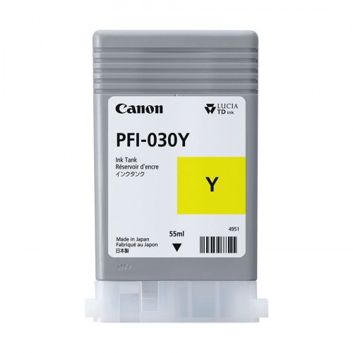 CANON - Cartouche d'encre traceur PFI-030Y JAUNE pour imprimante imagePROGRAF TM-240 et TM-340 (55ml)