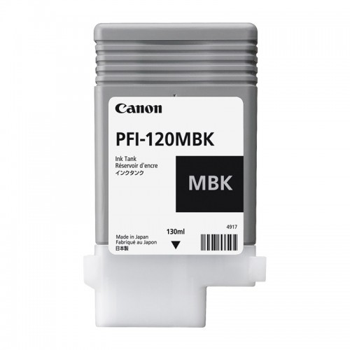 PFI-120MBK NOIR MAT pour imprimante imagePROGRAF TM-250/TM-255/TM-300/ TM-305/TM-350 et TM-355 (130ml)